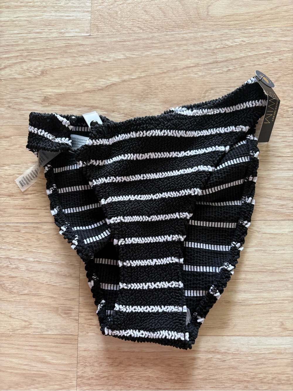 Black & White Striped Bikini Bottoms